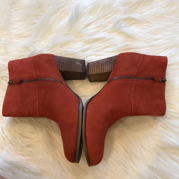 Cole Haan Orange chunky heel booties size 10.5 - Picture 6 of 7